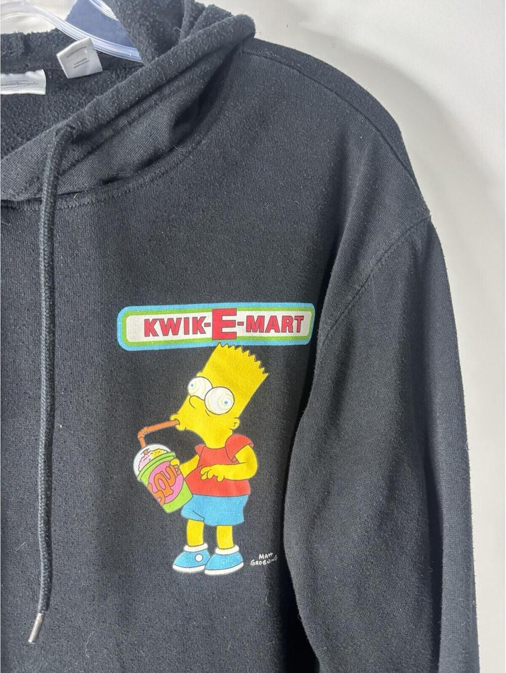 The Simpsons Kwik-E-Mart Hoodie Mens M Black Bart Simpson Slushie Matt Groening - Picture 4 of 12